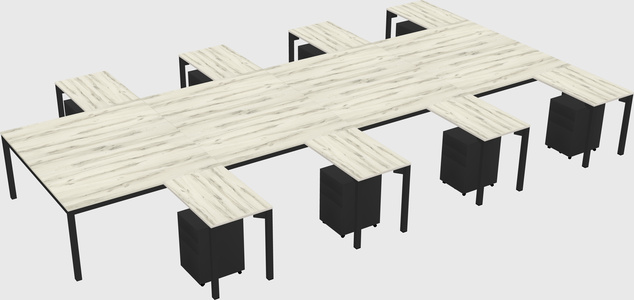 Shared l-shaped desk