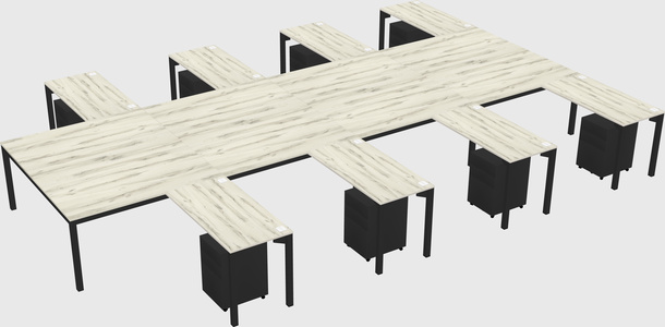 Shared l-shaped desk