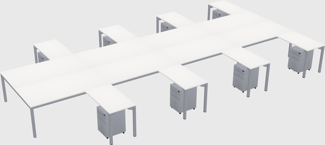 Shared l-shaped desk