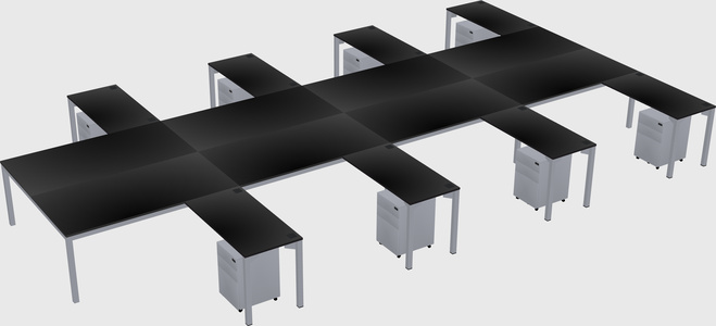 Shared l-shaped desk