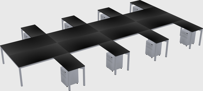 Shared l-shaped desk