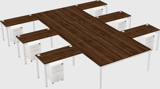 Shared l-shaped desk