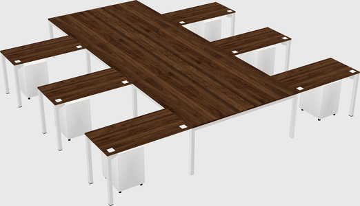 Shared l-shaped desk