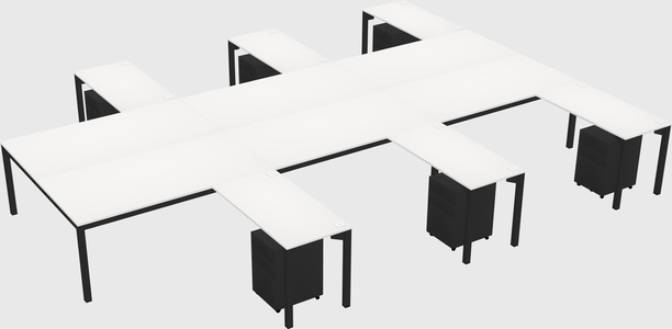 Shared l-shaped desk