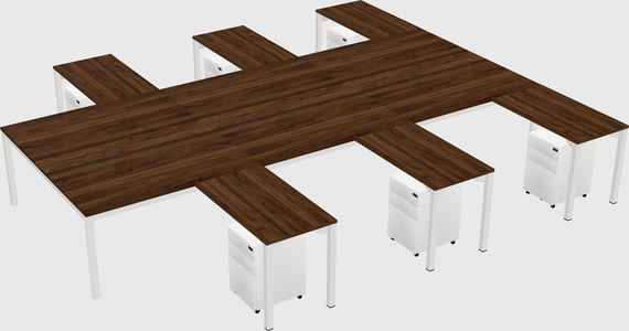 Shared l-shaped desk