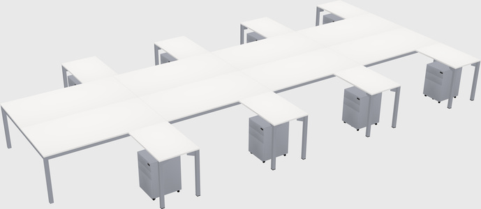 Shared l-shaped desk