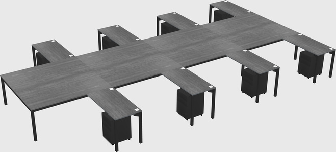 Shared l-shaped desk