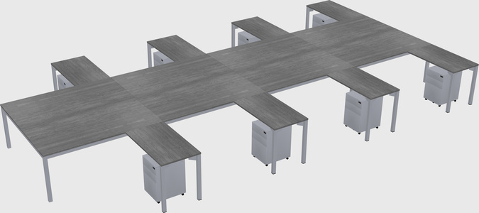 Shared l-shaped desk