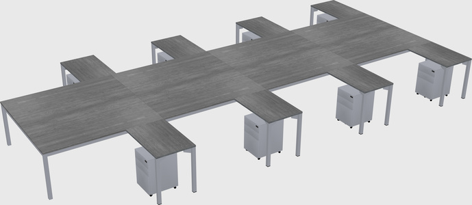 Shared l-shaped desk