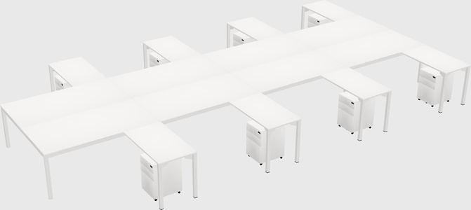 Shared l-shaped desk