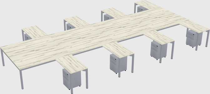 Shared l-shaped desk