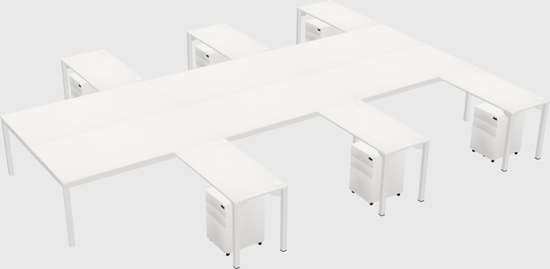 Shared l-shaped desk