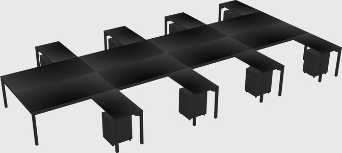 Shared l-shaped desk