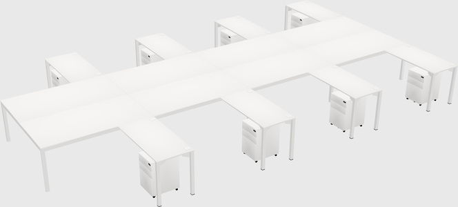 Shared l-shaped desk