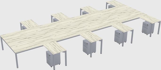 Shared l-shaped desk