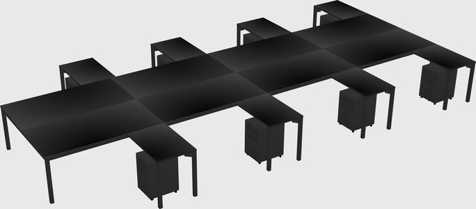 Shared l-shaped desk