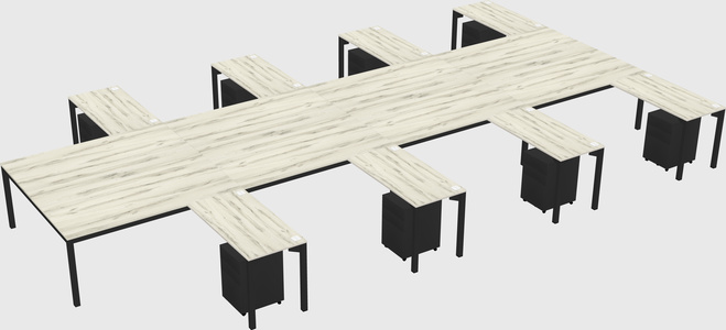 Shared l-shaped desk