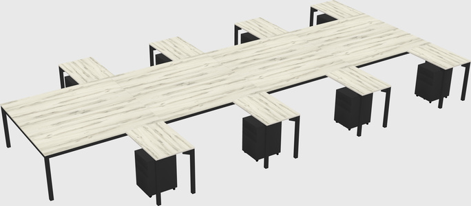 Shared l-shaped desk