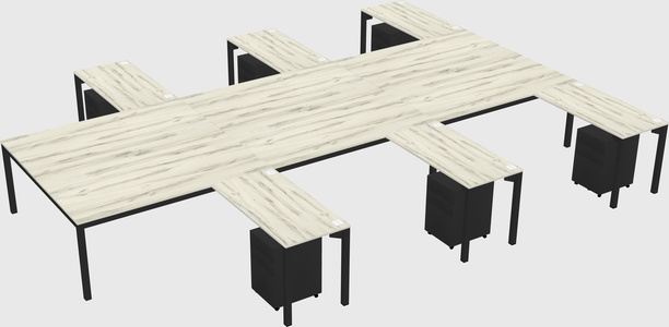 Shared l-shaped desk