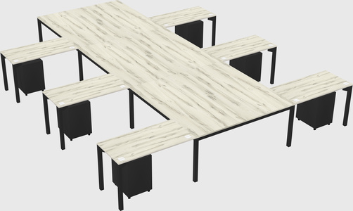 Shared l-shaped desk