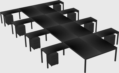 Shared l-shaped desk