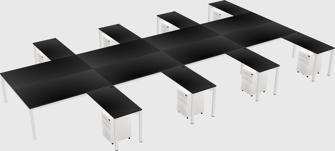 Shared l-shaped desk
