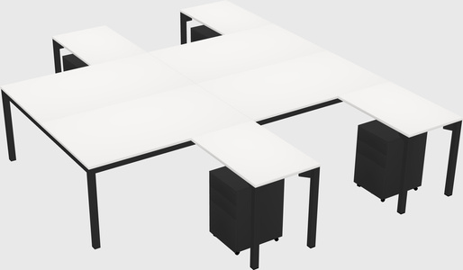 Shared l-shaped desk
