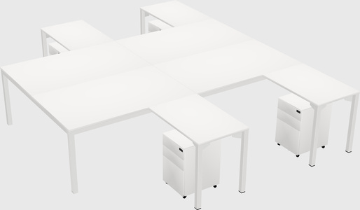 Shared l-shaped desk
