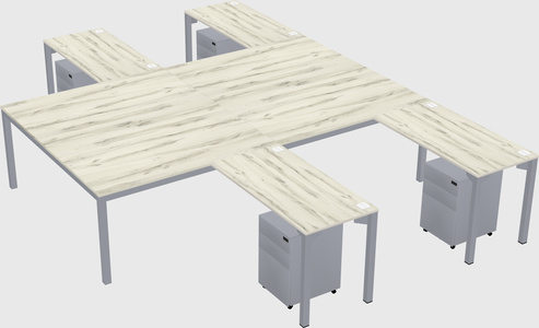 Shared l-shaped desk