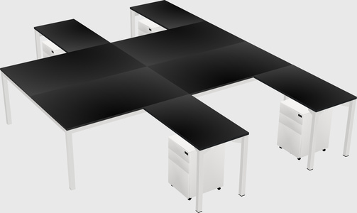 Shared l-shaped desk