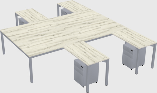 Shared l-shaped desk
