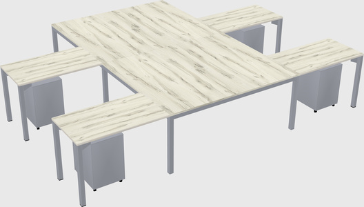 Shared l-shaped desk