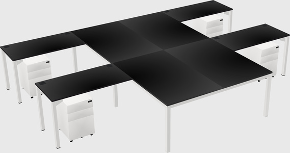 Shared l-shaped desk