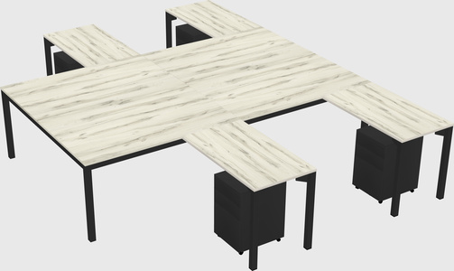 Shared l-shaped desk