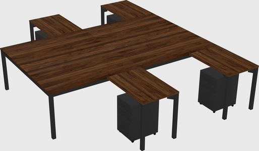 Shared l-shaped desk