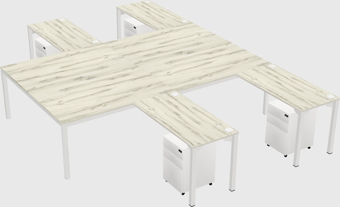 Shared l-shaped desk