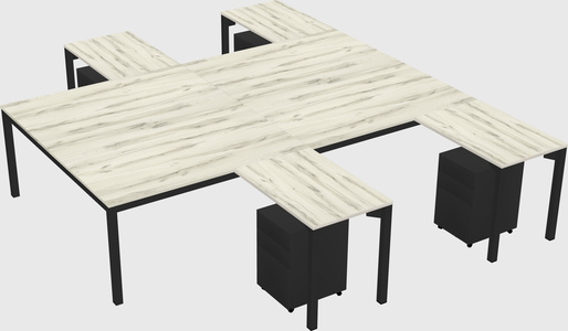Shared l-shaped desk