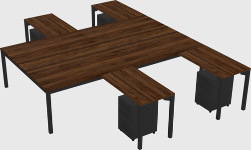 Shared l-shaped desk