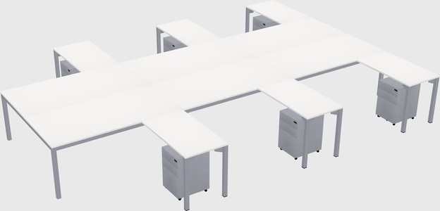 Shared l-shaped desk