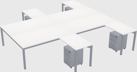 Shared l-shaped desk