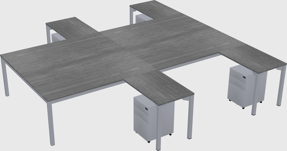 Shared l-shaped desk