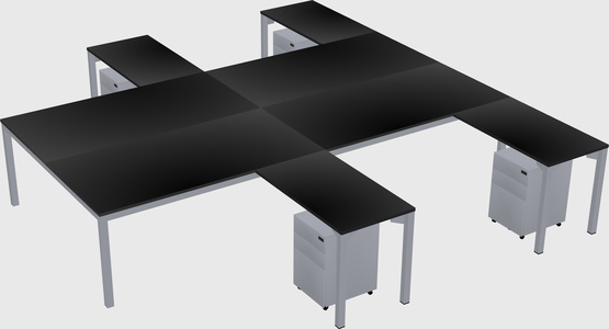 Shared l-shaped desk