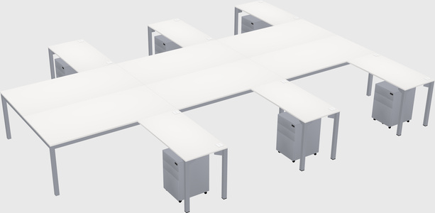 Shared l-shaped desk
