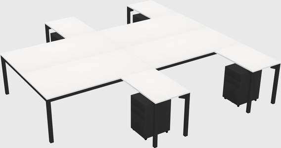 Shared l-shaped desk