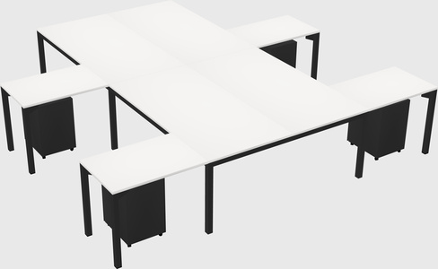Shared l-shaped desk