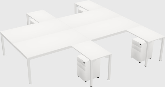Shared l-shaped desk