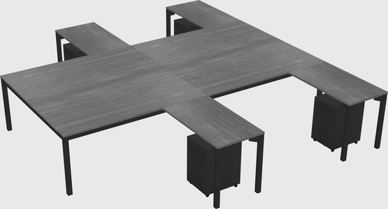 Shared l-shaped desk
