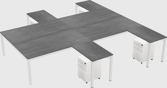Shared l-shaped desk