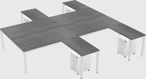Shared l-shaped desk