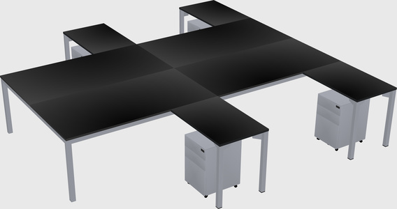 Shared l-shaped desk